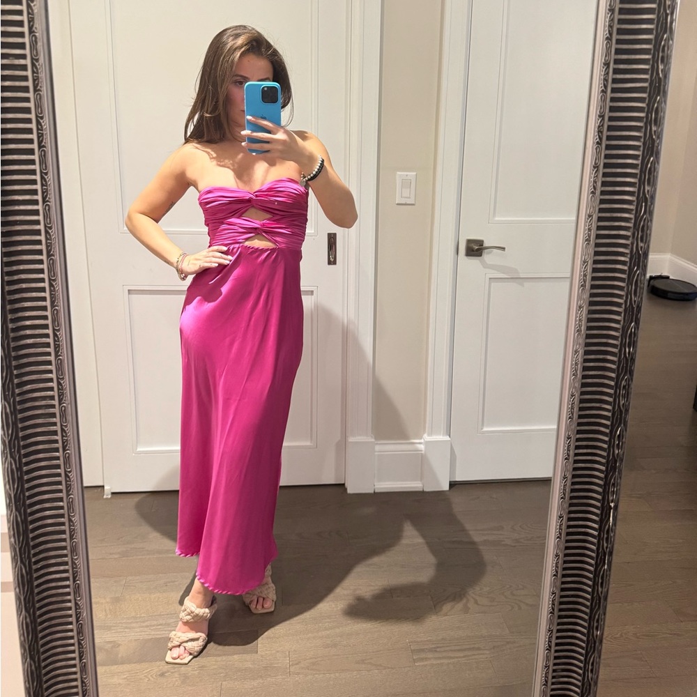 Elegant Pink Strapless Dress from Runway the Label